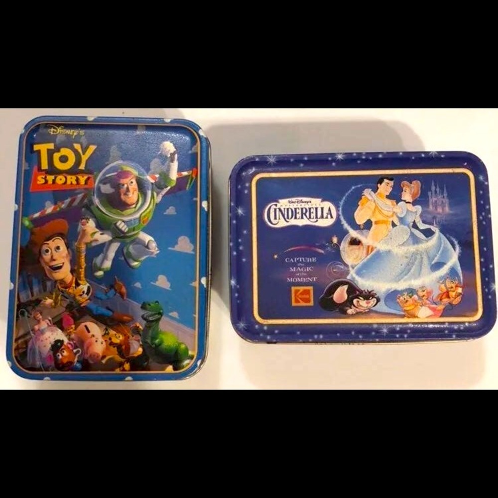 Disney movie Metal tins - toy story box and cinderella box